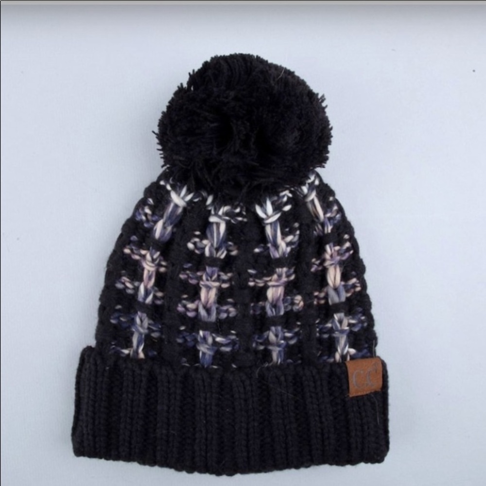 NWT C.C Black & White Pom Hat